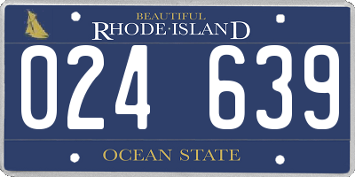 RI license plate 024639