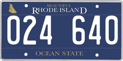 RI license plate 024640