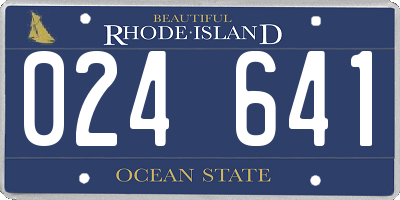 RI license plate 024641