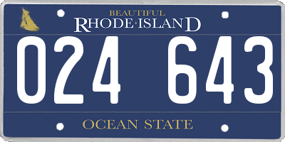 RI license plate 024643