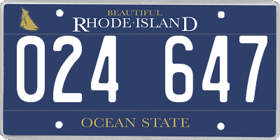 RI license plate 024647