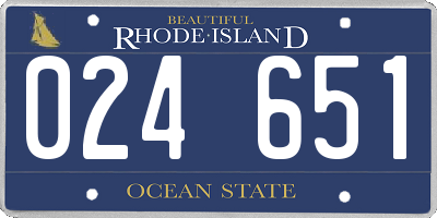 RI license plate 024651