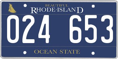 RI license plate 024653