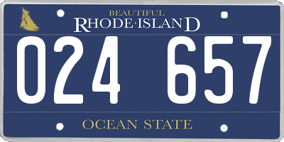 RI license plate 024657