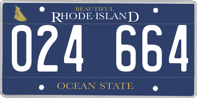 RI license plate 024664