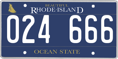 RI license plate 024666