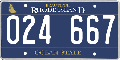 RI license plate 024667