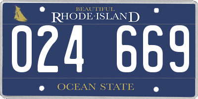 RI license plate 024669