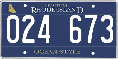 RI license plate 024673