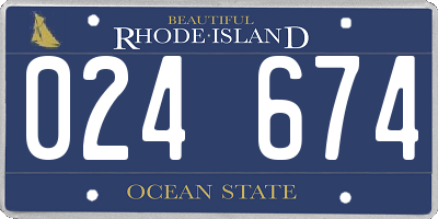 RI license plate 024674