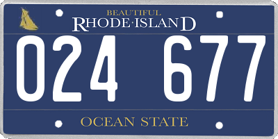 RI license plate 024677
