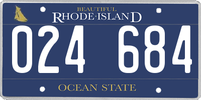 RI license plate 024684
