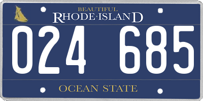RI license plate 024685