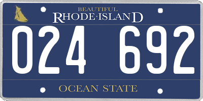 RI license plate 024692