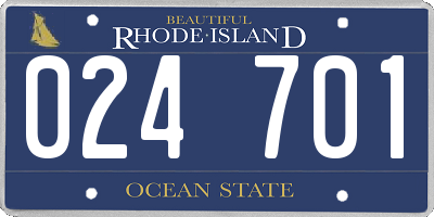 RI license plate 024701