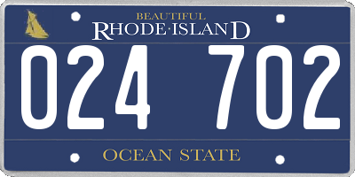 RI license plate 024702
