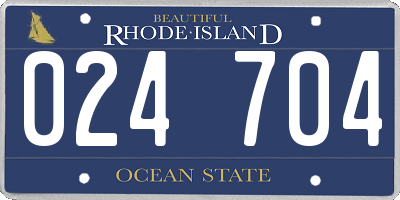 RI license plate 024704