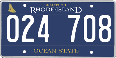 RI license plate 024708
