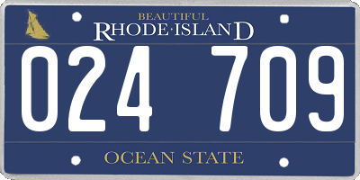 RI license plate 024709