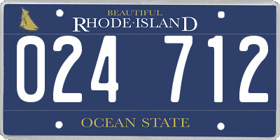 RI license plate 024712