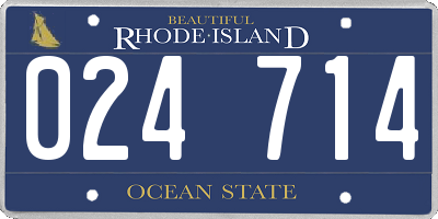 RI license plate 024714
