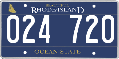 RI license plate 024720