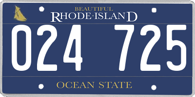 RI license plate 024725