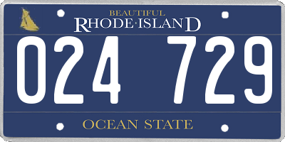 RI license plate 024729
