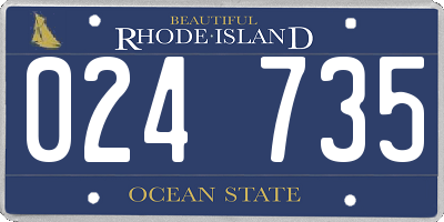 RI license plate 024735
