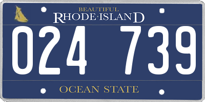 RI license plate 024739