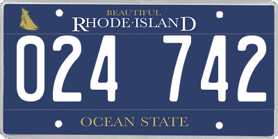 RI license plate 024742
