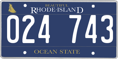 RI license plate 024743