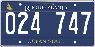 RI license plate 024747