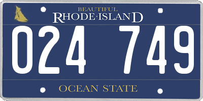 RI license plate 024749