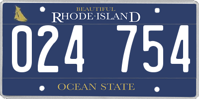 RI license plate 024754