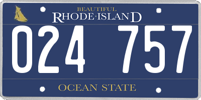 RI license plate 024757