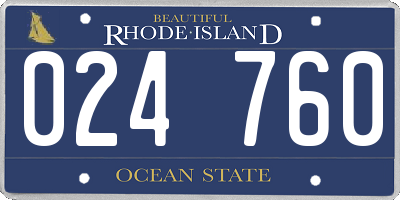 RI license plate 024760