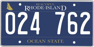 RI license plate 024762