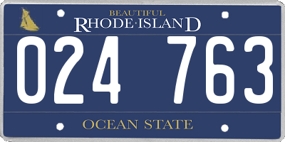 RI license plate 024763