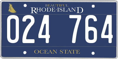 RI license plate 024764