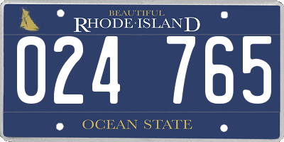 RI license plate 024765