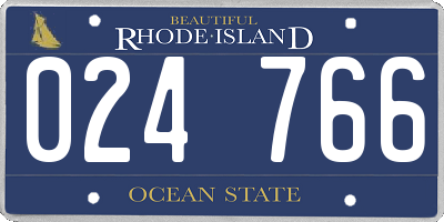 RI license plate 024766