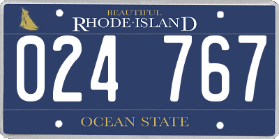 RI license plate 024767
