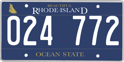 RI license plate 024772