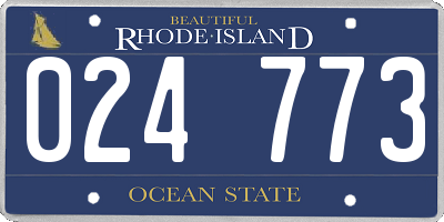 RI license plate 024773