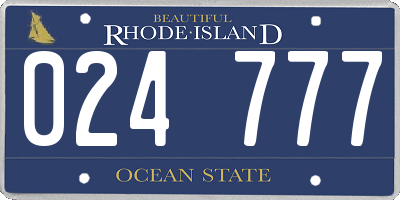 RI license plate 024777