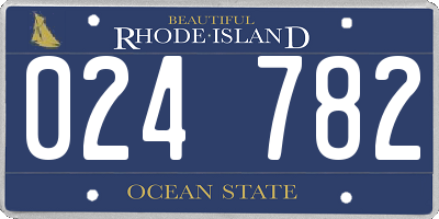 RI license plate 024782