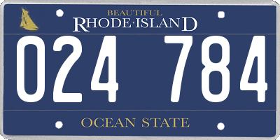 RI license plate 024784