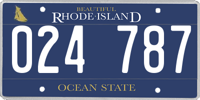 RI license plate 024787