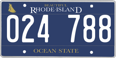 RI license plate 024788